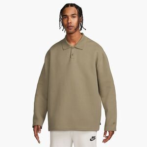Nike Tech Fleece Reimagined Polo Sweatshirt Long Sleeve Men's L Olive FZ2570-276